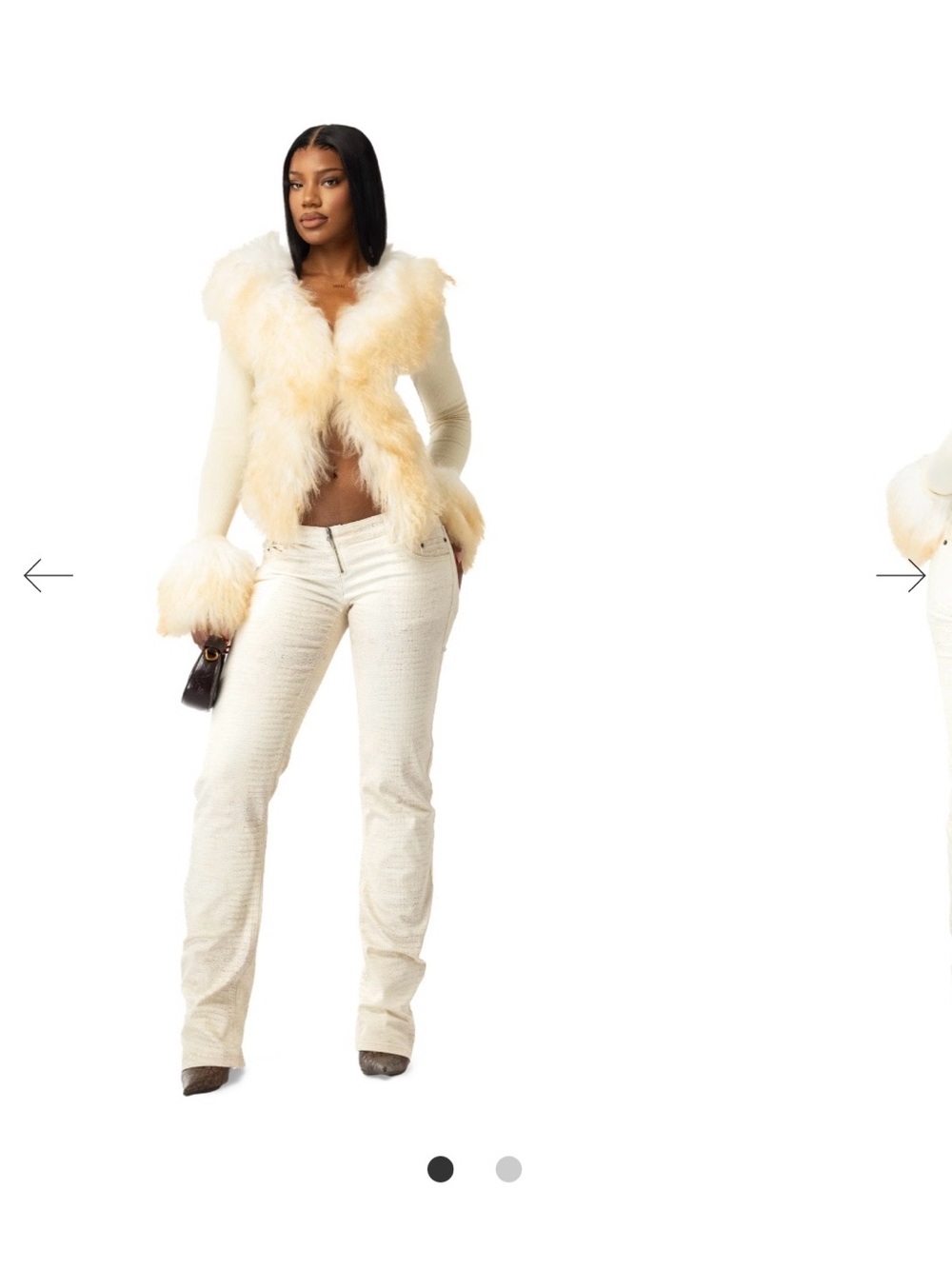 WMNSWEAR Cream Flare-Leg low rise jeans, cavalli like